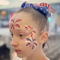 picture of a patriotic fireworks face painting