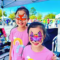 picture of fox and colorful fox face painting